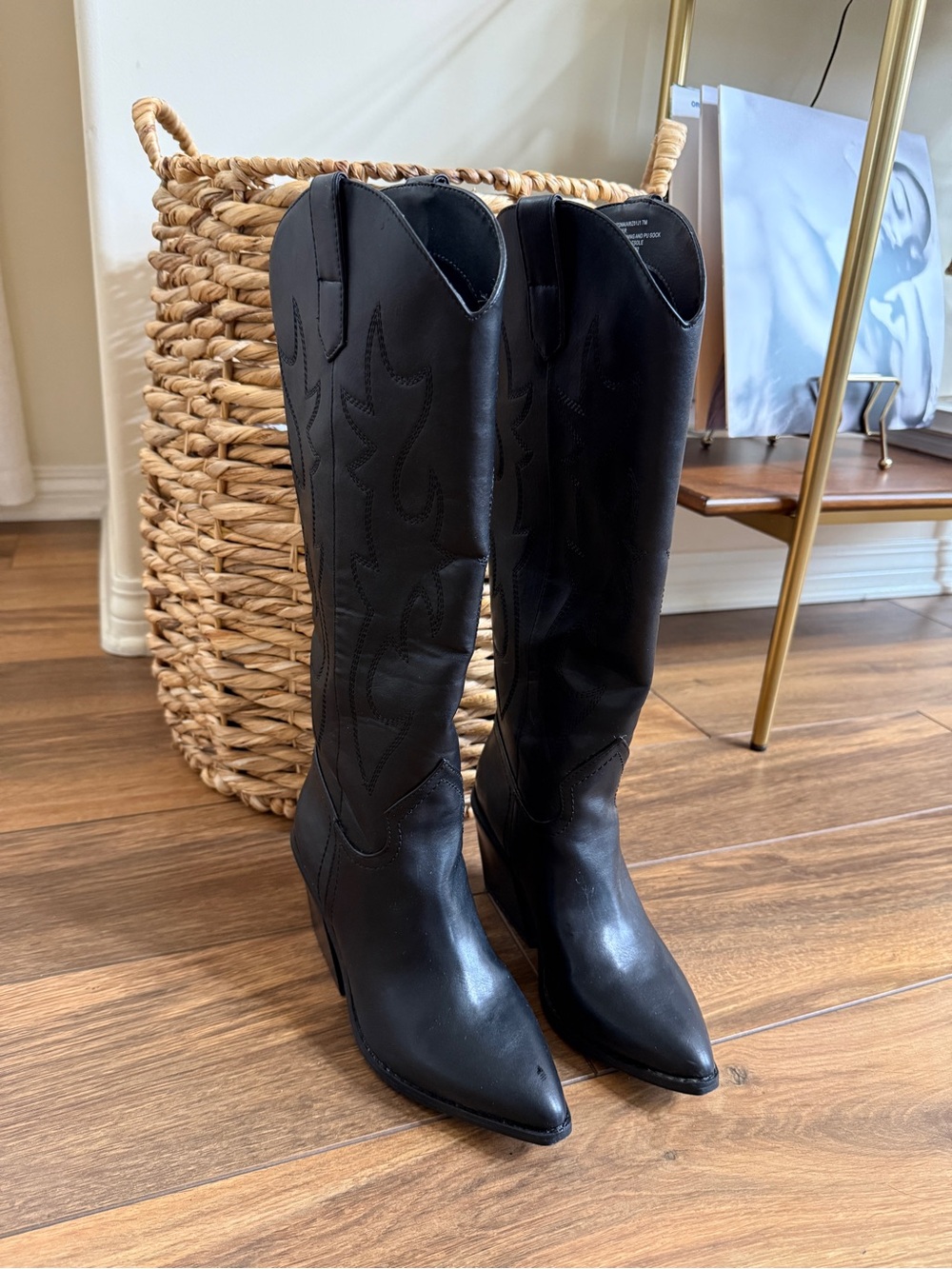 Steve Madden Black Over-the-Knee Western Boots